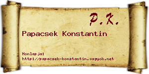 Papacsek Konstantin névjegykártya